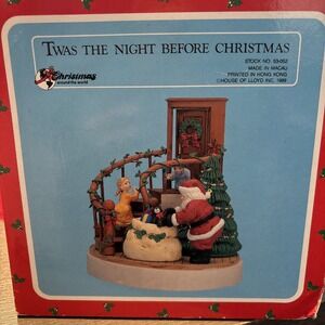 House of Lloyd Twas the Night Before Christmas Music Box Santa Lights Not Workin